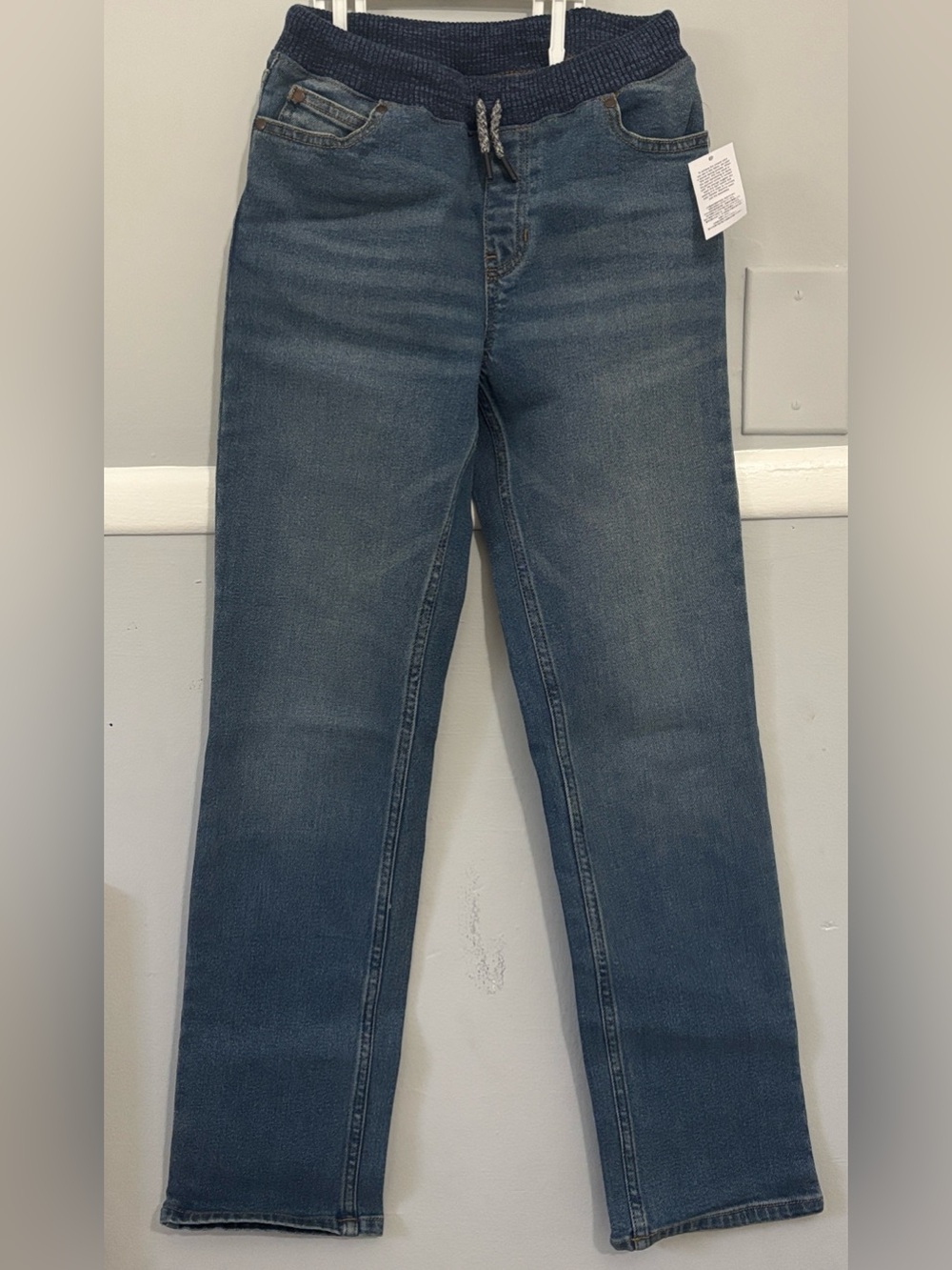 Lands' End Kids Blue Pull-On Straight Leg Jeans